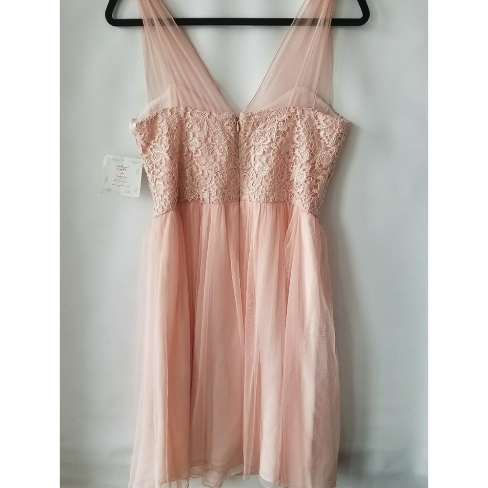 new Suzi Chin Maggy Boutique Formal Pink Chiffon Dress - Picture 8 of 11